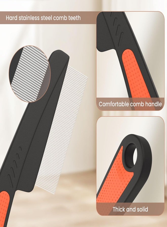EHBELIF Dandruff Comb Fine Tooth Scalp Detox Comb Lice for Women, Men & Kids Stainless Steel Scalp Detoxing, Sweep & Massage Hair Brush Tool for Hair Care (Red 1PC) - Image 4